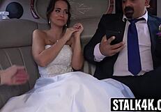 Beautiful bride Jennifer Mendez pussy drilled while groom watches cuckold