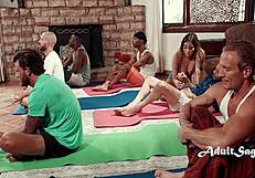 Omg, Latina Yoga Slut Handles Gangbang Blowbang Onslaught!