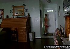 Blonde Stepdaughter Jerks Stepdad's Monster Cock with Her Soft Hands