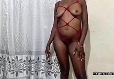 damn this dark curvy ebony teen's fat ass shakes while getting pussy fucked deep