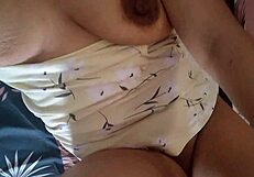 hot latina milf wakes with hard nipples wet pussy fingers to quick orgasm