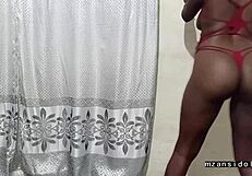 damn this dark curvy ebony teen's fat ass shakes while getting pussy fucked deep