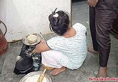 desi indian stepmom bent over fucked doggystyle missionary in kitchen