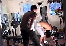 Redhead milf Maria Shadoes petite natural tits gym workout bts photoshoot homemade backstage