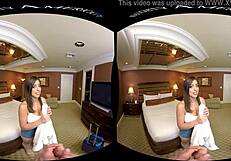 naughty america vr stars big natural tits bouncing on monster cock in hotel lingerie