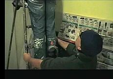 Painter's sweaty feet get sniffed and worshipped after dirty work Italfetish