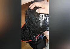 larve sophie all chained up and submissive in her momified bondage session today