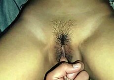 Super Young Gf's Dripping Milky Pussy Closeup