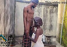horny housewife slut rides her husband's brother outdoors by the window