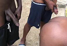 fat ass bitch hammered relentlessly by two huge horny bbc monsters