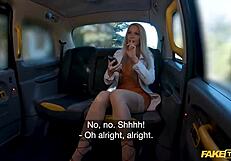 British MILF Miss Sally cheats with big cock in fake taxi