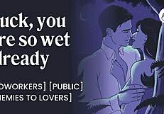 the boss takes a hard employee fuck turning office rivals into public hookup partners