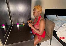 fat ebony milf bent over for big black cock doggystyle pounding