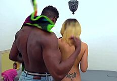 soraya coquine's huge tits bounce on monster cock in interracial fantasy