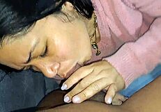stepmom slurps my huge cock like a thirsty latina slut