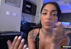Ike Diezel facefucks Vaneess Sky in weird POV punishment