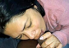 stepmom slurps my huge cock like a thirsty latina slut