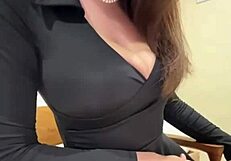 Stepmom's Massive Natural Tits and Huge Nipples Exposed in Webcam Tease