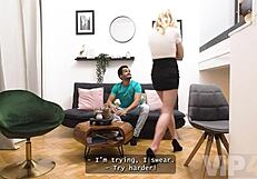 Pregnant horny bitch fucks wildly before pathetic husband!
