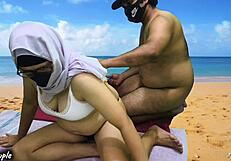Hijab Hides Wild Beach Stranger Fuck Risk