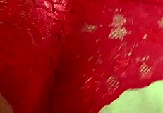 sexy mexican babe dances in red lace panties and bra with dildo tease