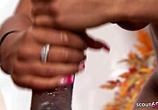 skinny black teen's big clit tempts black monster cock for rough pounding