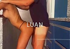 skinny teen in tight dress gulps down hot load after steamy oral play
