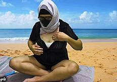 Hijab Hides Wild Beach Stranger Fuck Risk