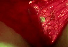 sexy mexican babe dances in red lace panties and bra with dildo tease