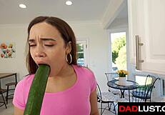 stepdad watches teen masturbate desperately to avoid other guys fucking her