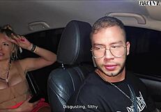 mature colombian blonde monique fuentes rides driver's cock hard in the car