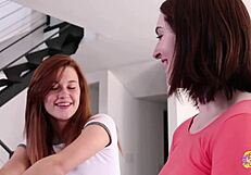 sensual flirting turns into hot brunette pussy eating lesson