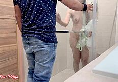 stepmom after bath? fuck me hard in shower with hindi moans!