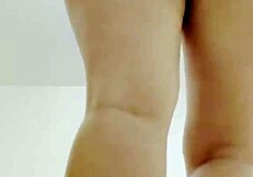 blonde bombshell shakes big natural boobs in miniskirt