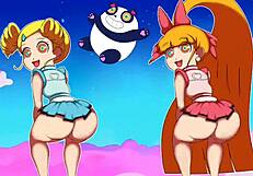 teenage powerpuff girls throw it back with their asses