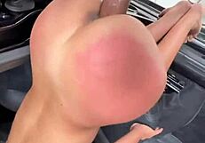 i destroy petite latina slut's tight pussy doggystyle in car with my monster cock spanking her ass rough