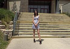 Skinny french teen candie nympho takes double penetration mmf two cocks anal blowjob