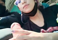 blowjob then creampie fuck on public bus