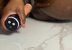 Big Ass Slave Sucks Dildo Sex Machine