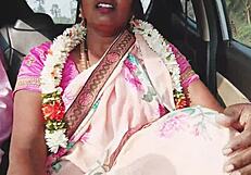 naughty indian housewife sneaks car sex with dirty telugu whispers and tit bouncing
