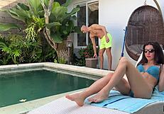 Passionate Housewife Begs Pool Cleaner to Fuck Her While Hubby's Away!