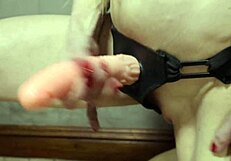 Fitness milf dominates male doll with brutal strap-on assplay and dirty talk commands
