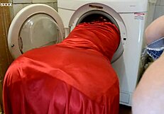 Her Head Stuck in Washer I Fucked Doggy