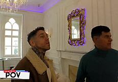 Curvy babe dean bent over takes big cock mmf threesome doggystyle riding pussy pounding