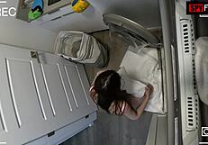 Petite Stepsis Stuck in Dryer Begs Stepbro for Tight Pussy Fuck