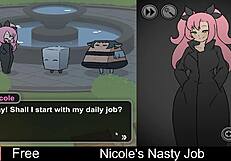 nicole takes on her nasty job in this erotic interactive game