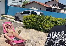 Piscineiro bends over juicy blonde milf pounding her wet pussy hard