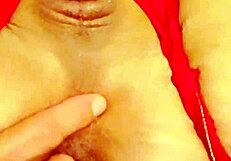 Shemale Stretches Wide Pussy to Orgasm with Cumshot