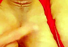 Shemale Stretches Wide Pussy to Orgasm with Cumshot
