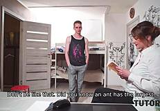 Wow! Lucky teen gets hot teacher's massive tits and wild sex lesson!